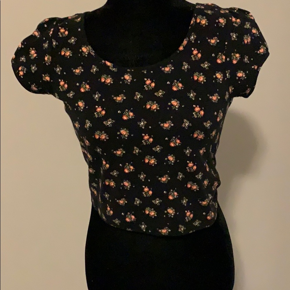 Forever 21 Pink Floral Crop Top